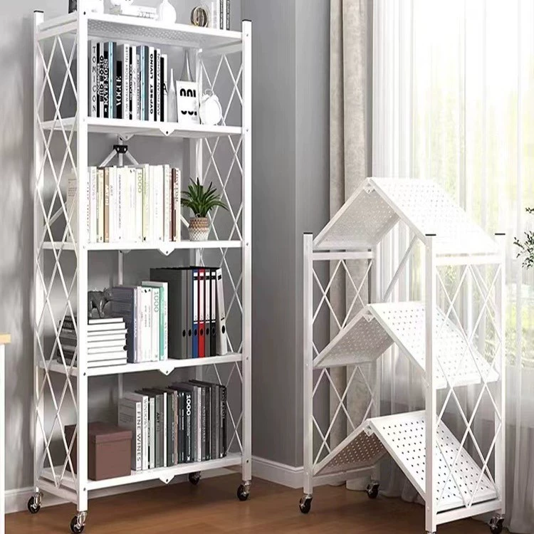 Многоярусная передвижная стеллаж-купе, складной металлический стеллаж, 3–5 полок, для гостиной/кухни
