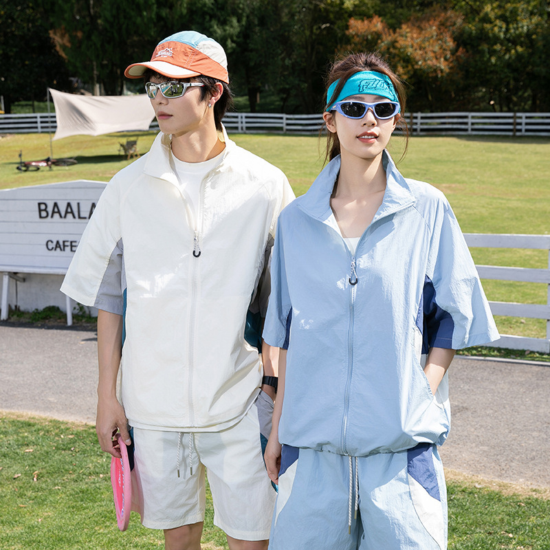 New Casual Suits for Men and Women, Loose and Versatile Short-Sleeved Shirts and Shorts Two-Piece Set for Couples, Summer Sports Trendy Brands