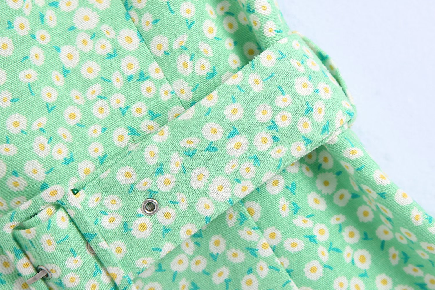 wholesale spring flower printed linen fashion short dress NSAM55736