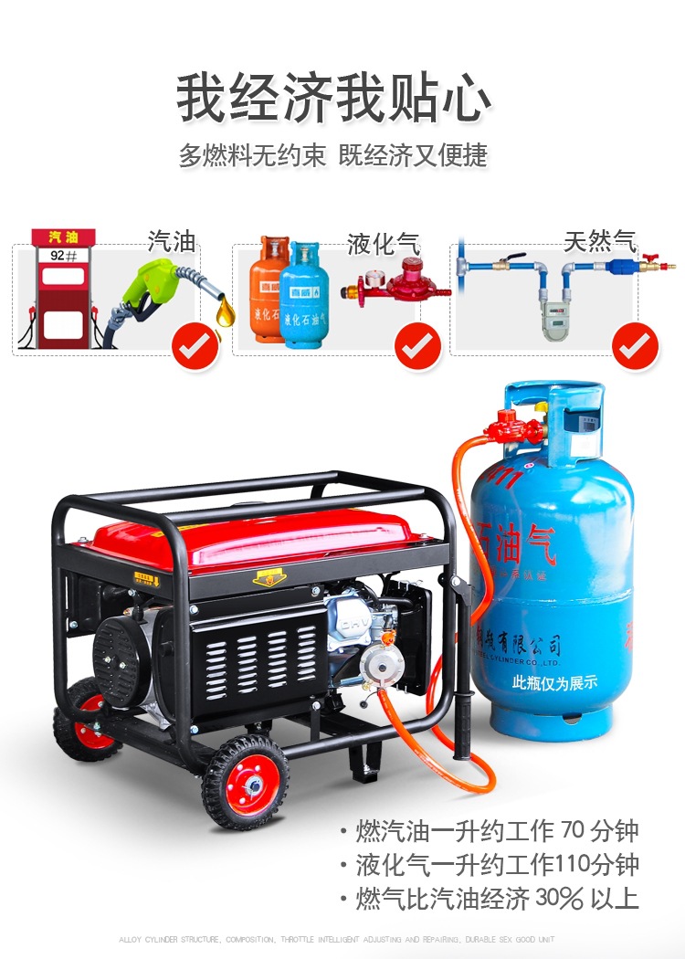 Shoujia Gasoline Generator Household 220V Single Phase 3Kw/5Kw/6Kw/8Kw/10Kw 12Kw Three Phase 380V