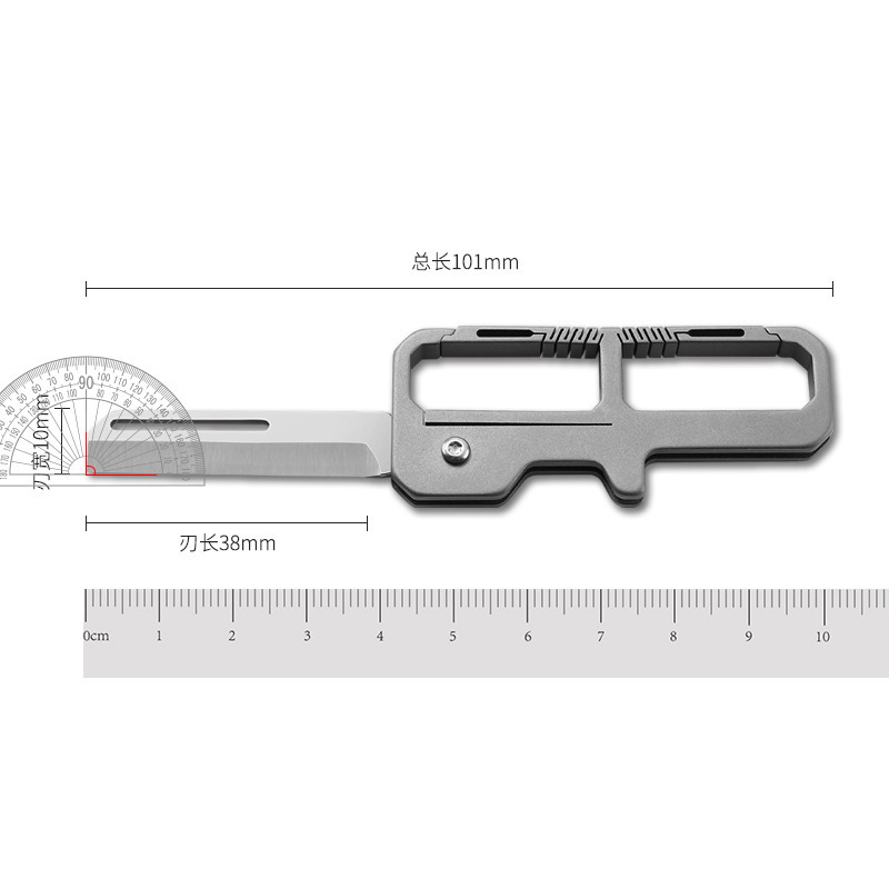 チタン合金キーホルダーナイフ多機能 EDC ツールポータブルオープンボックス折りたたみナイフポータブルエクスプレスナイフ|undefined