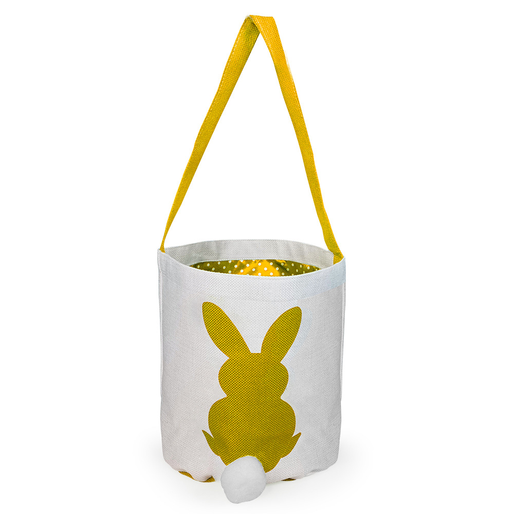 Transferencia de calor de impresión bolsa de Pascua conejo patrón bolso de lino bolsa de Pascua celebración conejo bolsa en stock