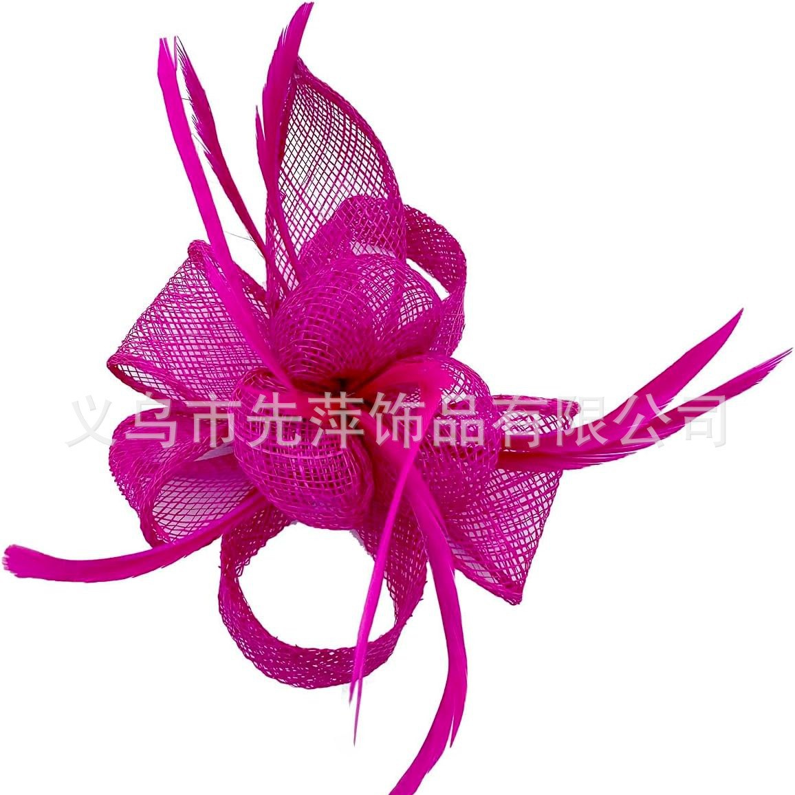 Etsy Popular Linen Headwear Feather Headband Party Performance Prom Headwear Horse Racing Tea Party Linen Feather Hairpin