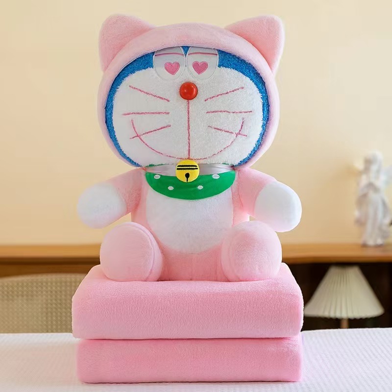 Manta de peluche 2 en 1 – Muñeca y edredón – Ideal para siesta en oficina
