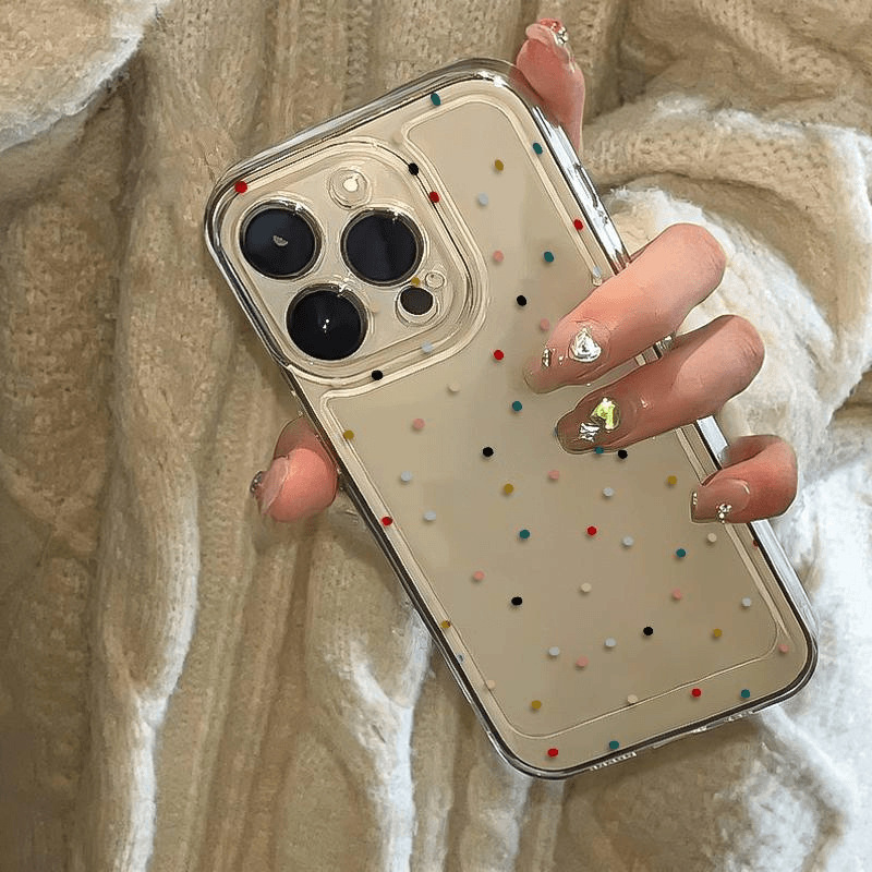 Colorful wave dots for Apple 11PROMAX mobile phone case iPhone15 new 14 all-inclusive 13 soft case 12 transparent