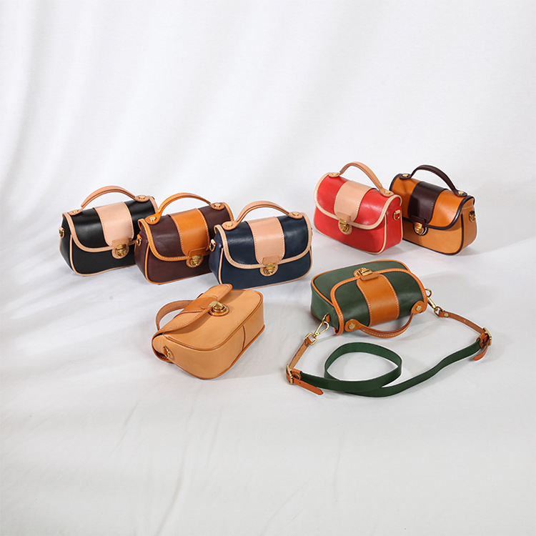 2021新款真皮女包斜挎包複古手提包植鞣皮原創文藝小衆頭層牛皮