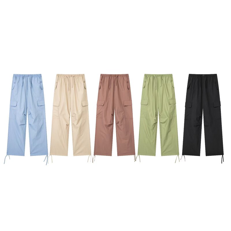 Ellarichie 2025 Cross-Border New American Women's Loose Cotton Cargo Parachute Sweatpants