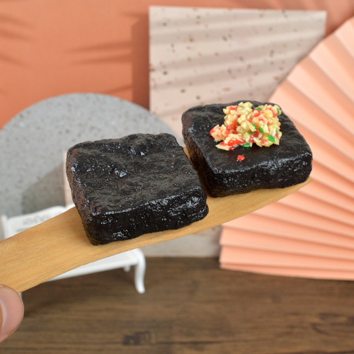 Simulation food stinky tofu model interesting simulation garlic scallion chili stinky tofu Changsha snack street food display