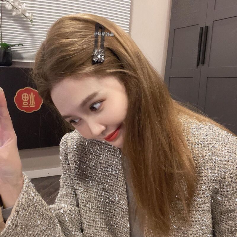 Good texture simple good-looking practical retro shiny high-grade rhinestone boutique bangs edge clip hairpin