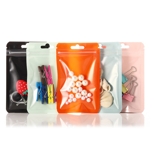 Thickened jewelry ziplock bag, food candy plastic bag, mobile phone case packaging bag, inner printed composite bag, color packaging bag