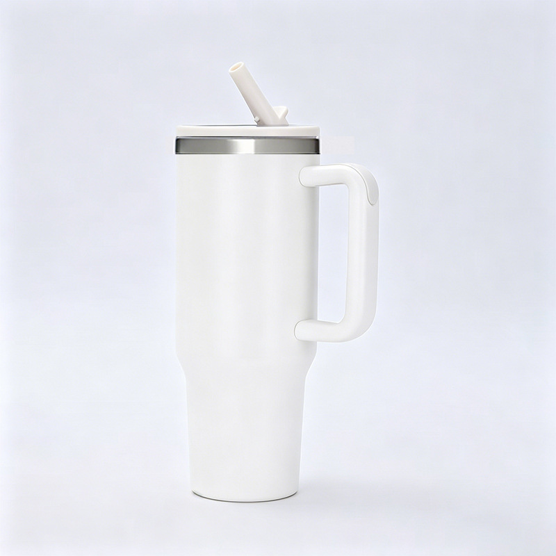 Inventario transfronterizo letras ocultas 40oz taza de automóvil mango de paja taza de aislamiento de frío Taza de aislamiento de hielo Big Mac Taza personalizada