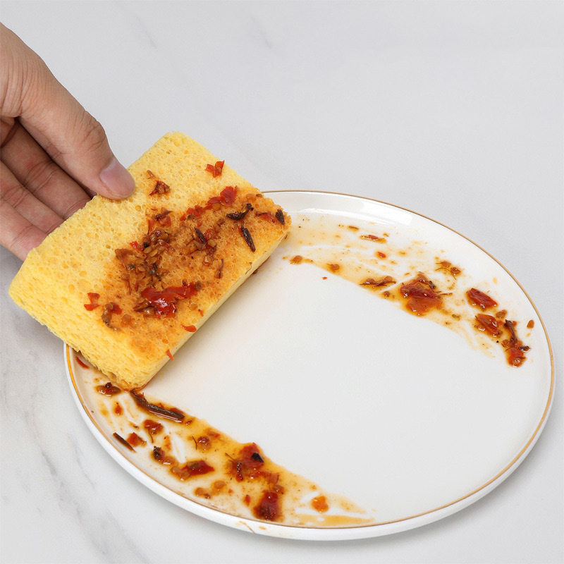 Pulpa de madera algodón al por mayor esponja para lavar platos paño de limpieza esponja absorbente cepillo para lavar platos olla cocina limpieza sartén antiadherente