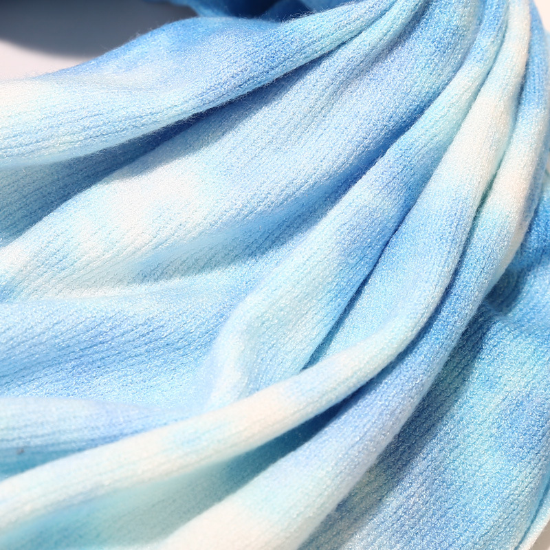 New Tie Dyed Knitted Glove Scarf Women's Autumn and Winter Outdoor Cold Protection Hat Three piece Set for Men_voghion.com