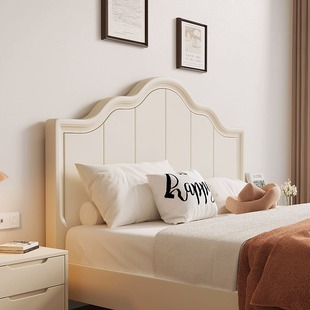 Nordic white full solid wood bed modern minimalist cream style 1.8 m double bed 1.5 master bedroom Princess American bed