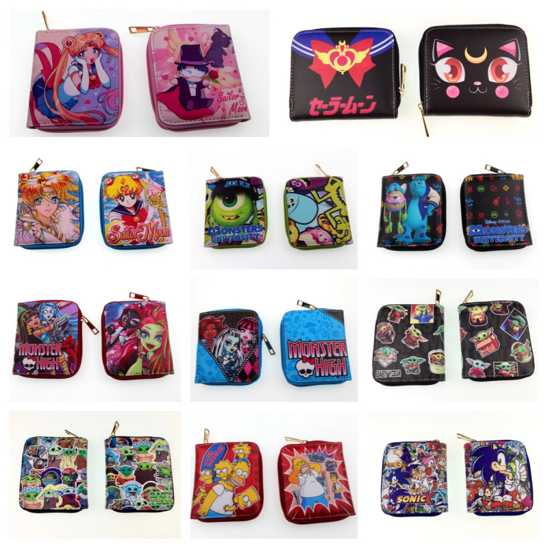 Pretty girl elf High School Monster University cartoon student cute zipper short Female Male coin purse