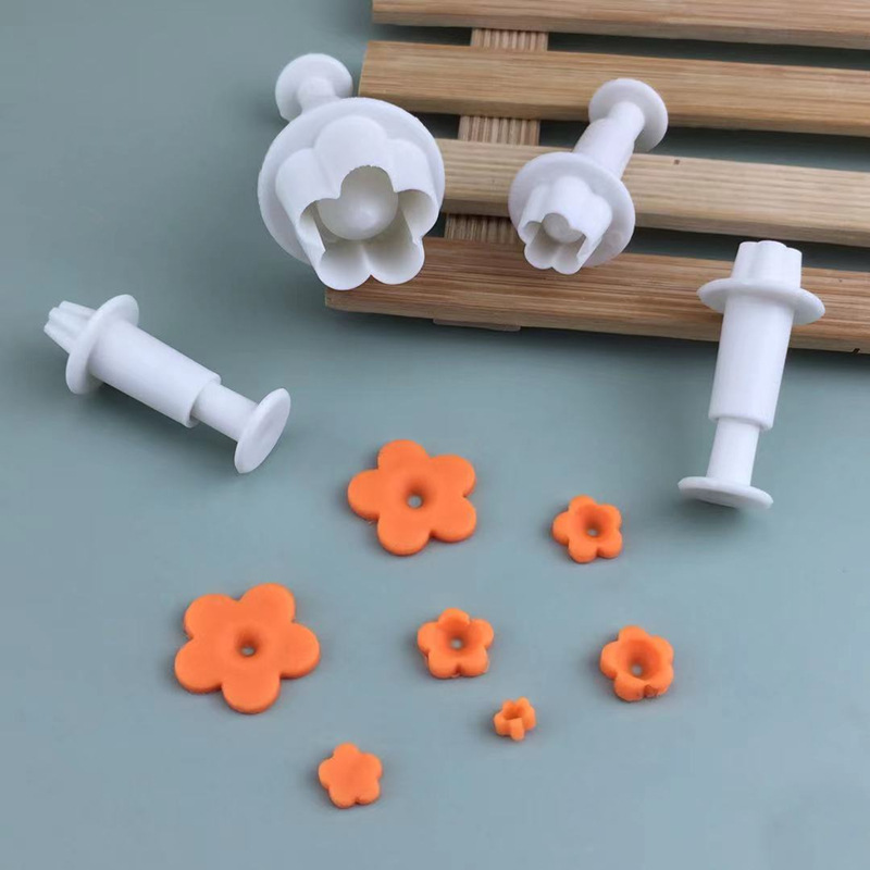 4pcs сливовые пружинные пресс-формы для резки куки cutters DIY выпечка торта с сахаром