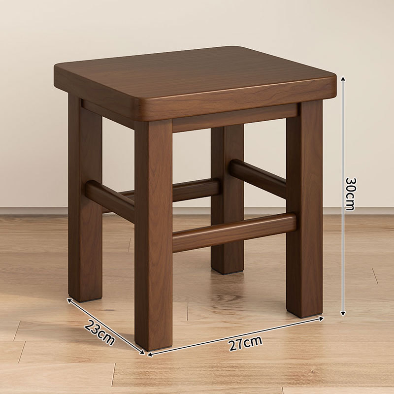 [imported rubber wood, thickened stool surface] walnut color 30cm high - no cracking