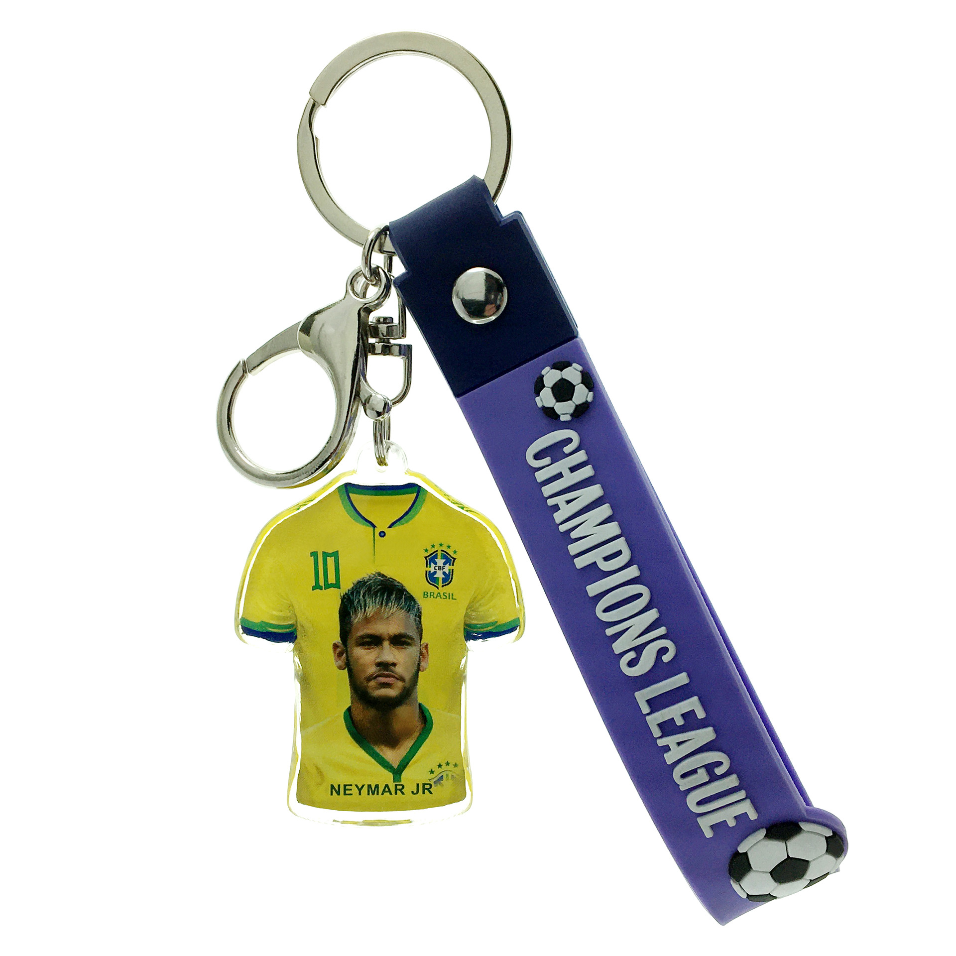 巴西队-10#C内马尔A款+柔蓝手带-白底图正面