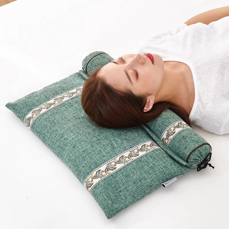 そばとカッシアの種子頚椎枕、頚椎保護枕、睡眠補助キャンディー、円筒形アンチアーチ牽引枕|undefined