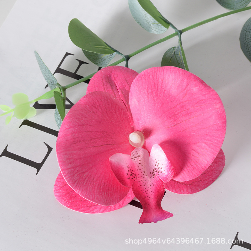 Película blanca Phalaenopsis flor cabeza pétalo simulación flor accesorios tocado horquilla diy flor decorativa de boda hecha a mano