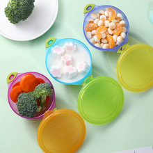 儿童带盖吸盘碗 婴儿包胶碗双耳餐盘餐具大中小号套餐