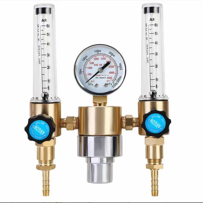 双管氩气减压器 双管氩气流量计 美式双管氩气 双流量计式减压器
