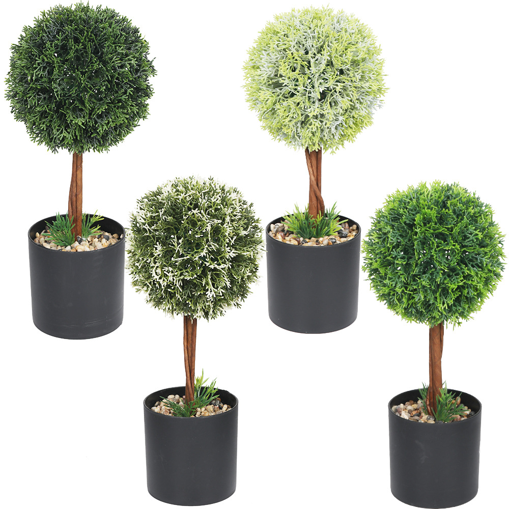 Simulación transfronteriza in situ flor de imitación decoración del hogar coral gran bola de imitación de plantación verde de plástico bonsai image 6