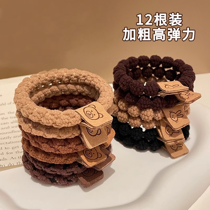 Cuerda de pelo de cola de caballo alta para mujeres 2024 nueva banda de goma duradera elástica corbata de pelo cuerda de pelo cubierta de cuero banda de pelo accesorios para el cabello