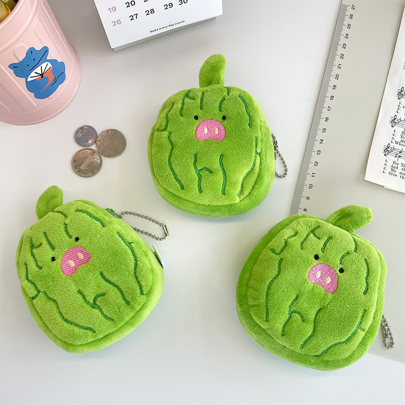 Unisex Plush Plant Cute Square Zipper Coin Purse display picture 1