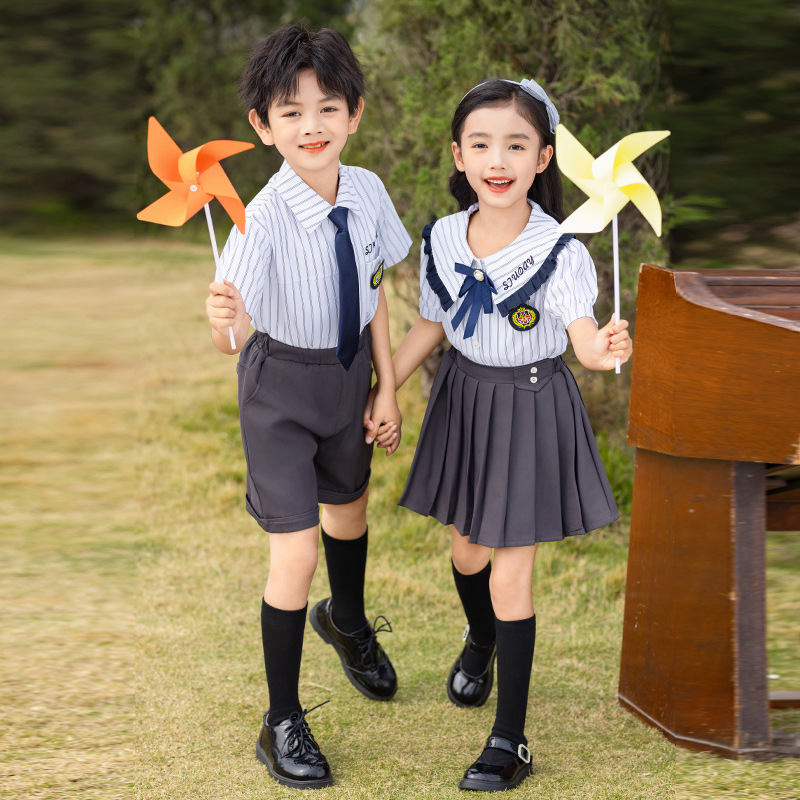 小學生合唱團演出服兒童表演詩朗誦禮服幼兒園園服畢業主持服夏裝