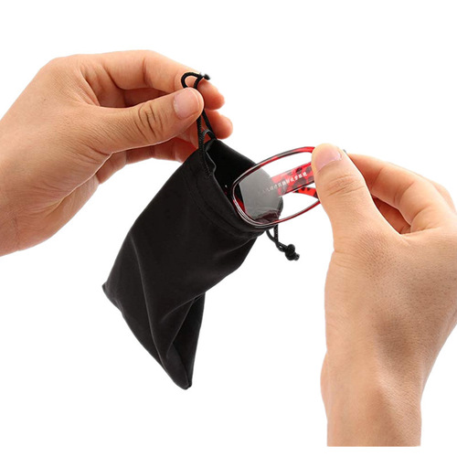 Black Sunglasses Fabric Bag, Composite Fabric Grid Color Various Materials Portable Storage Bag Mobile Phone Bag