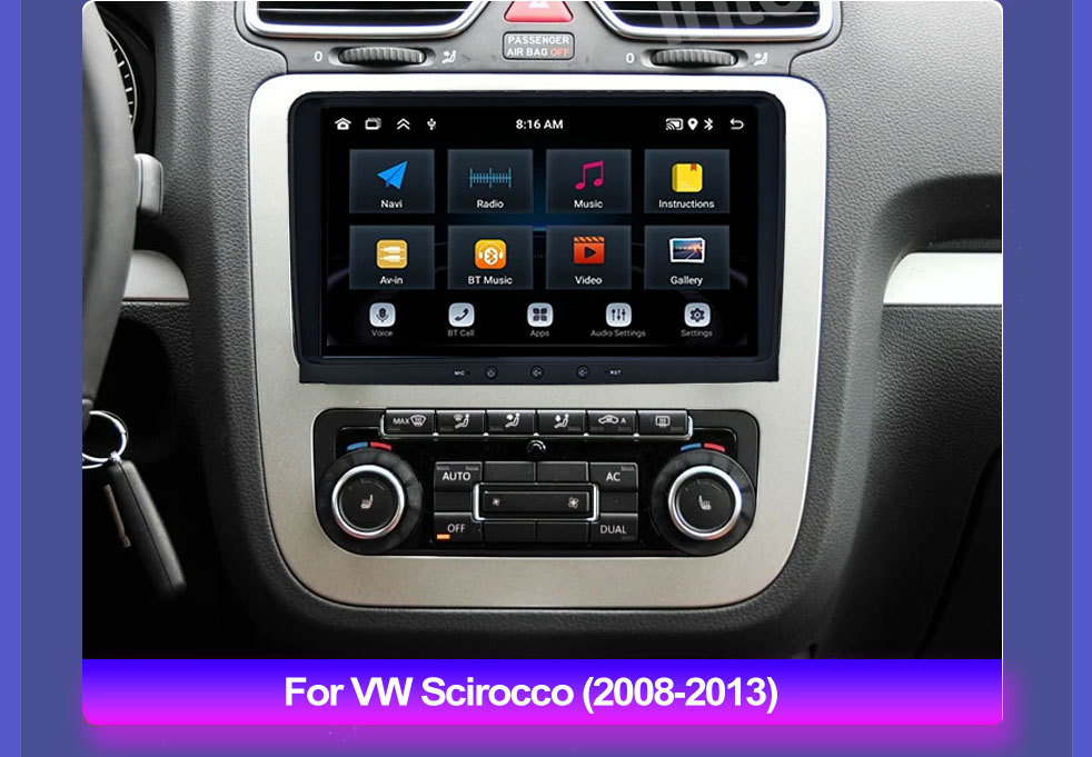 9inch Volkswagen Dedicated Car Navigator Gps Bluetooth Large Screen Reversing Image Wireless Carplay Smart Car Machine