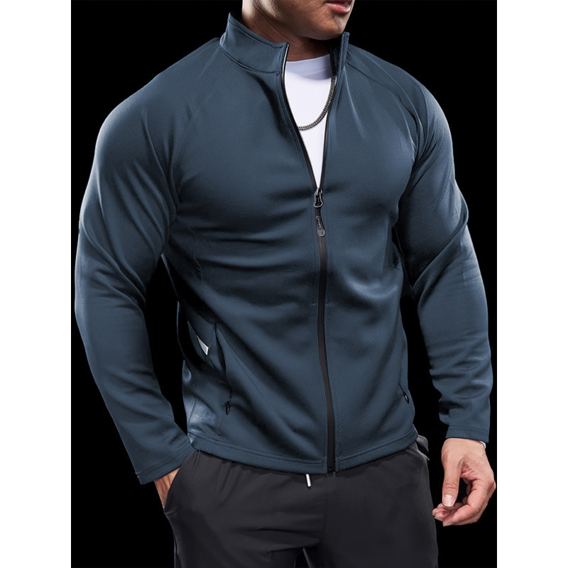 2026 L1167 Aliexpress New Cross-Border Dropshipping Quick-Drying Sports Jacket Slim Long-Sleeved Zipper Style