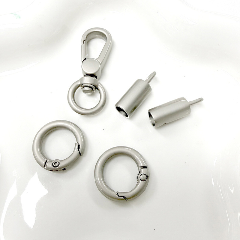 6mm Zinc Alloy Keychain Set with Phone Lanyard Accessories, Hardware Hook, Spring Ring, Adjustable Hanging Buckle