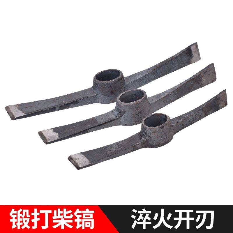 Foreign pickaxe firewood pickaxe flat pointed double flat axe forging hoe household integrated cross pickaxe land-breaking tool for firewood splitting