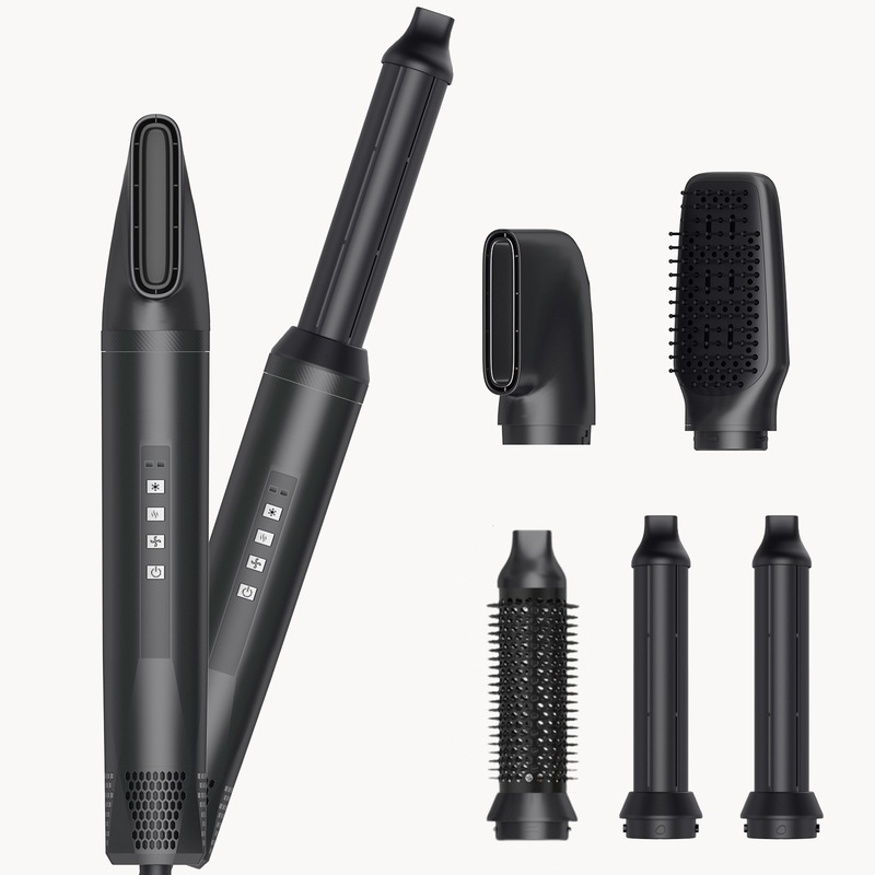 5in1熱風ブラシ、左右巻き高速ヘアアイロン、ストレート＆カール両用、マイナスイオンヘアドライヤー、冷熱交互風|undefined