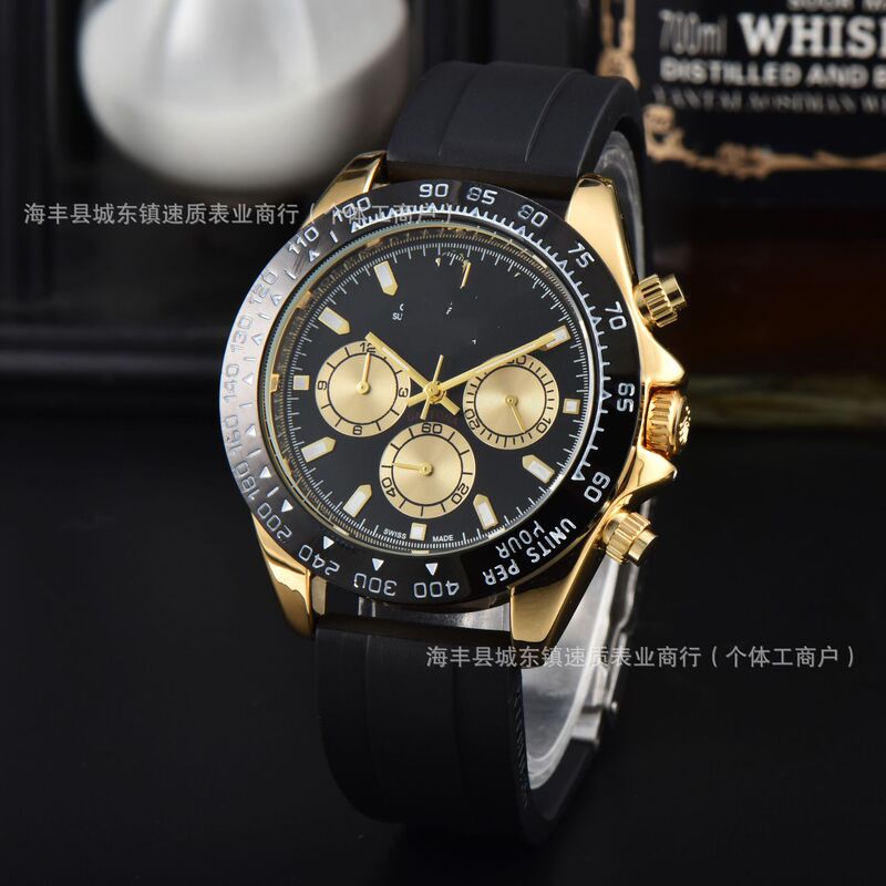 Manufacturer Wholesale Wish Aliexpress Men's Quartz Watch High-Quality Casual Six-Hand Luminous Tape Watch