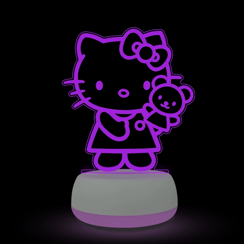 Hello Kitty, атмосферная акриловая ночная лампа, (), 3D, подарок на день рождения, оптом