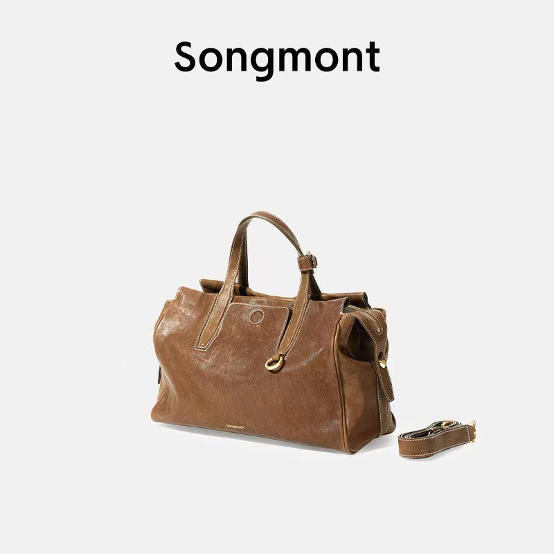 跨境Songmont循迹系列见物旅行包大容量植鞣牛皮单肩手提斜挎包包|undefined