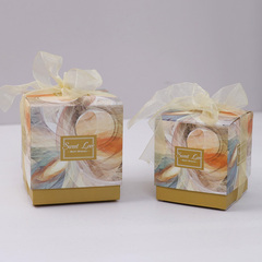 美沐兒 diy香薰蠟燭杯包裝禮盒彩色蝴蝶結禮品包裝天地蓋摺疊禮盒