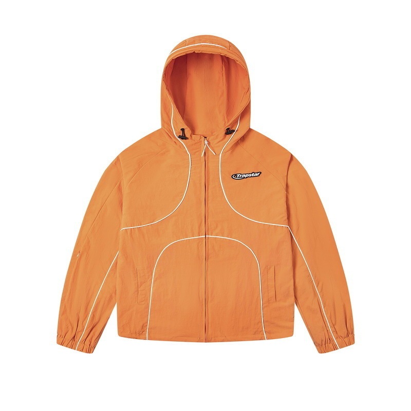 Trapstar Windbreaker Jacket Contrast Piping Orange