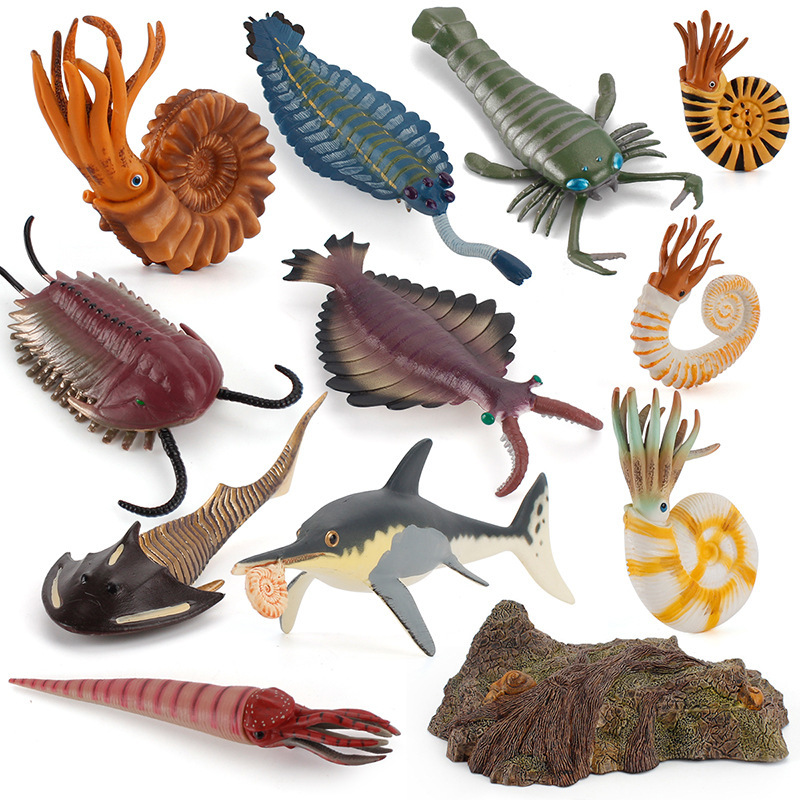 Cross-Border Simulation of Ancient Marine Life Models for Children's Educational Science and Education Nautilus Opabinia Scorpion Ornaments Toys