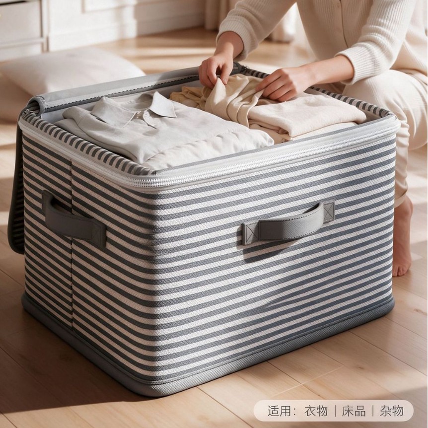 带锁收纳箱抽屉家用衣柜衣服被子玩具整理箱盒可折叠密码储物箱
