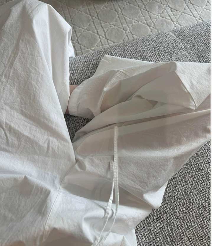 Quần culottes nữ ống rộng chất giấy cotton trắng dáng lưỡi liềm, phong cách Hàn Quốc mùa hè — Màu trắng chi tiết 5