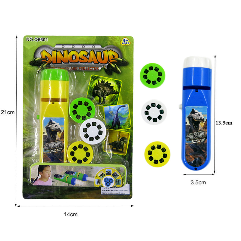 Nuevos niños sabiduría ciencia y educación juguetes 24 sombra multifunción dinosaurio proyección linterna proyector 2-en-1