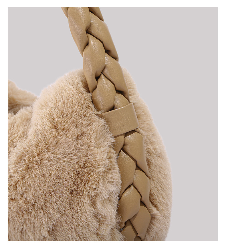Knitted for Women's Unique Design Plush  Winter New Cute Handbag Underarm Bag_voghion.com