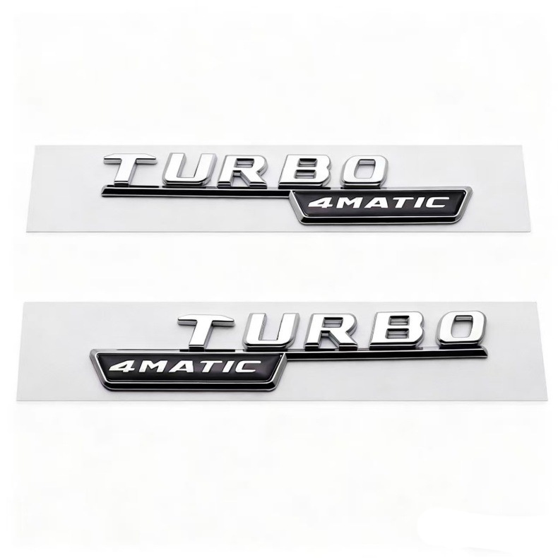 Suitable for Mercedes-Benz Turbo 4Matic Amg Fender Side Logo Turbocharged Car Logo Modified Body Car Sticker