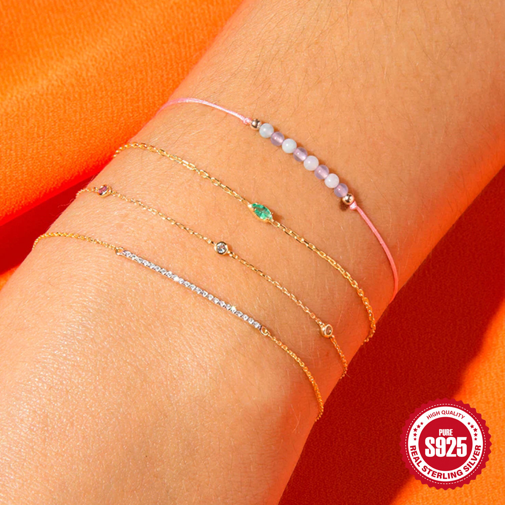 4g Weight Bracelets Classification 1 Piece Quantity Daily Occasion 925 Sterling Silver Material Geometric Pattern Women's Gender Plating Design Simple Style Style 925 Sterling Silver Bracelets Simple Style 5
