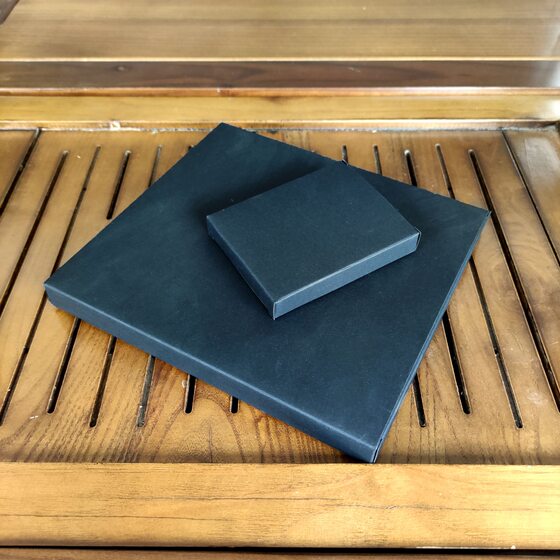 Black card packaging box in stock wholesale silver bronzing. Universal black eyebrow pencil small paper box jewelry box flat box