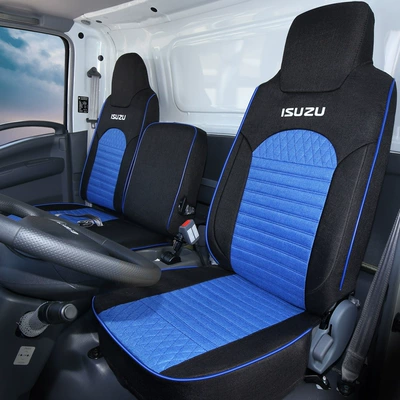 Isuzu, Modelə uyğun (Original) oturacaq örtükləri - all-linen-black-blue-3-seats-in-the-front-row